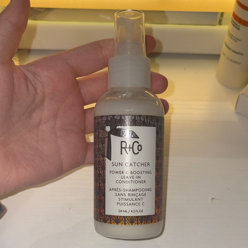 R+Co Sun Catcher Leave-In Conditioner with Black and White Design